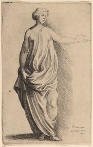 Standing Figure by Wenceslaus Hollar after Parmigianino