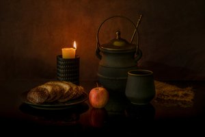 Rustic Candlelight Meal by Wendy Xu