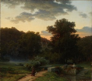German Castle Park at Sunset by Werner Holmberg