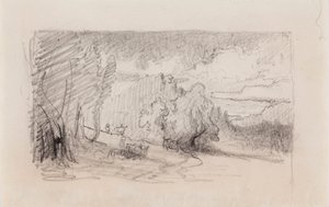 Landscape, Compositional Sketch by Werner Holmberg