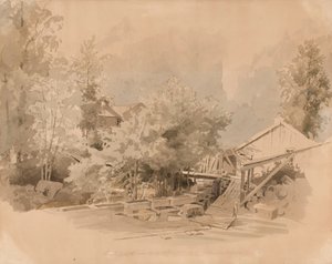 Norwegian Mill Landscape by Werner Holmberg