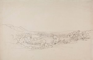 Rolling Landscape with Lattice Houses