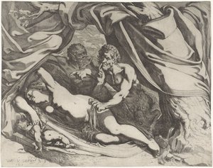 Sleeping Venus Spied by Satyrs by Werner van den Valckert