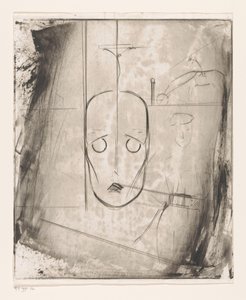 Composition with Face and Jockey on Horseback by West (graveur)