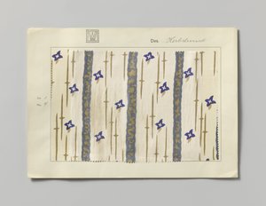Sample with printed silk, design Herbstwind