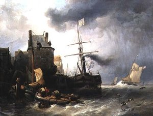 The Storm at Dunkirk by Wijnand Joseph Nuyen