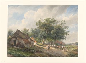 Landscape with Farms and Cattle by Wijnand Nuijen