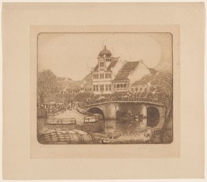 The Office Building of the Firm Sluyters & Co. Kali Besar Batavia by Wijnand Otto Jan Nieuwenkamp (signed by artist)
