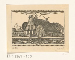 House with Wooden Facade by a Canal in Edam