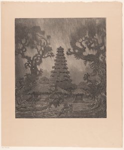Pagoda in the Rain by Wijnand Otto Jan Nieuwenkamp