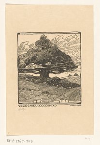 Cities Under a Cedar in a Mountain Landscape (Vision of Ezekiel) by Wijnand Otto Jan Nieuwenkamp