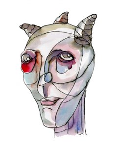 Abstract Horned Portrait by Wildemar Doomgriever