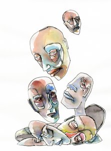 Abstract Human Heads by Wildemar Doomgriever