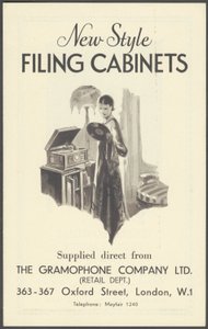 The Gramophone Company Filing Cabinets by Wilfred Fryer, Curtis Advertising Agency
