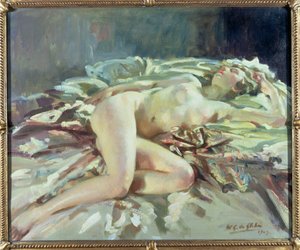 Female Nude Reclining on a Bed