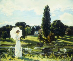 Lynne Fontanne by the Thames by Wilfred Gabriel de Glehn