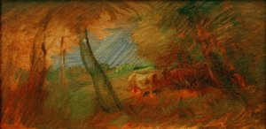 Autumn Forest Meadow with Cows by Wilhelm Busch