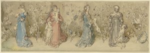 Four Allegorical Female Representations by Wilhelm Busch