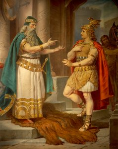 King Sigurd meets the wise hermit Grypin, from the Sigurd Saga, Lower Hall, c.1882-83