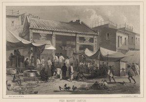 Fish Market Canton, 1855 by Wilhelm Joseph Heine