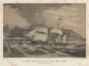 U.S. Steam Frigate Mississippi Passing Punta Tristao by Wilhelm Joseph Heine