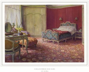 Business of carpet manufacturers Halbmond-Teppichfabrik Von Koch Und Te Kock (colour lithograph)