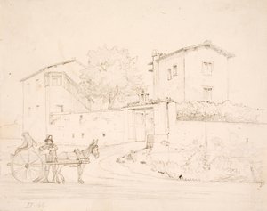 Donkey Cart Outside Porta del Popolo by Wilhelm Marstrand