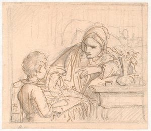 Annette Hage Showing Pictures to Her Nephew Hother