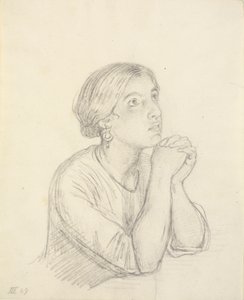 Praying Italian Woman, Bust Portrait by Wilhelm Marstrand