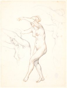 Sheet with Three Studies of a Nude Dancing Woman