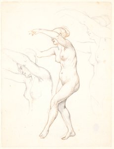 Sheet with Three Studies of a Nude Dancing Woman by Wilhelm Marstrand