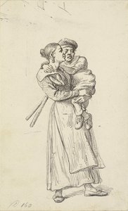 A Woman Carrying a Cripple