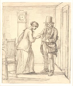 A Young Lady Receives a Letter from the Postman by Wilhelm Marstrand