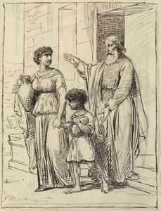Hagar and Ishmael Leaving Abraham