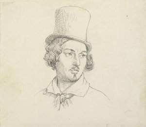 Head of a Man with a High Hat by Wilhelm Marstrand