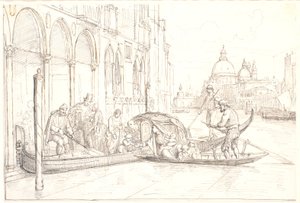 Landing at the Grand Canal in Venice by Wilhelm Marstrand