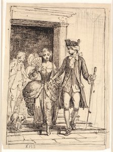 Leander and Leonora, Behind Them Henrik and Pernille by Wilhelm Marstrand