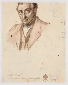 Portrait and Two Profiles by Wilhelm Marstrand