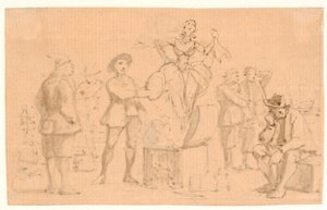 Peder Paars Book 1 Song 2. Venus Rises from the Chest by Wilhelm Marstrand