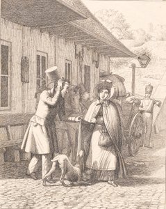 Scene Outside a Consumption Booth by Wilhelm Marstrand