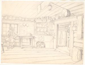 Swedish Peasant Cottage by Wilhelm Marstrand
