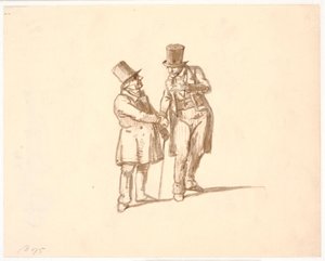 Two Gentlemen in Top Hats Talking