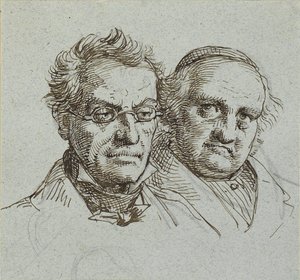 Two Male Heads by Wilhelm Marstrand