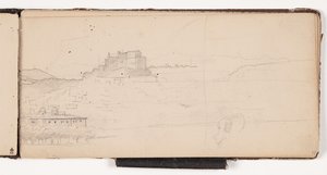 View Towards a Town in an Italian Mountain Landscape by Wilhelm Marstrand