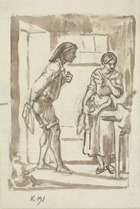 Young Fisherman Entering the Door to a Young Girl by Wilhelm Marstrand