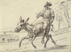 Young Man Riding a Donkey by Wilhelm Marstrand