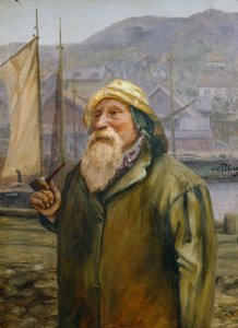 Man with Oilskin Hat and Pipe