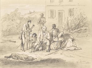 Three Officers after the Battle of Solferino by Wilhelm Richter