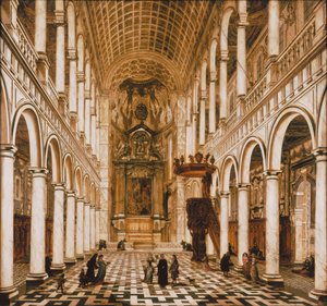 Interior of the Jesuit Church in Antwerp by Wilhelm Schubert van Ehrenberg