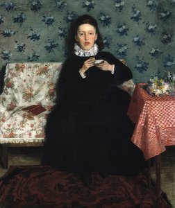 On the Sofa. 1872 by Wilhelm Trübner
